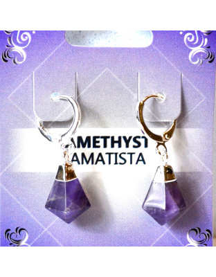 Amethyst earrings W/ click hoop