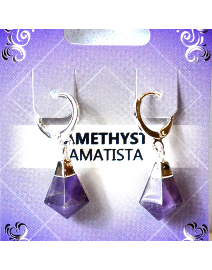 Amethyst earrings W/ click hoop
