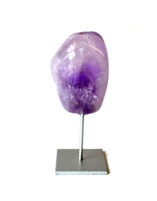 Amethyst on silver stand