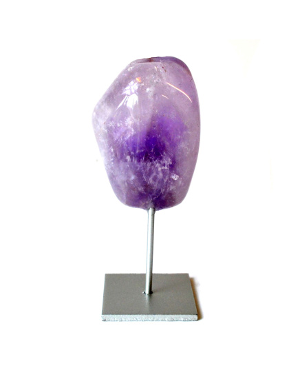Amethyst on silver stand