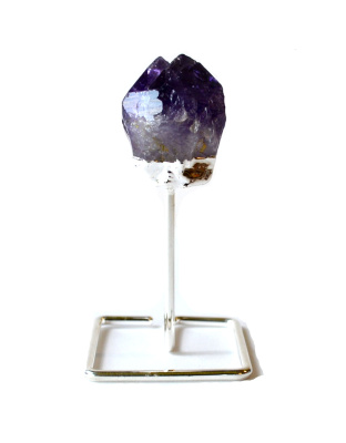 Amethyst on silver stand