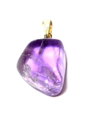 Amethyst tumbled stone pendant