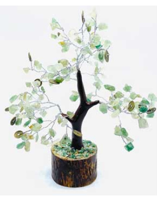 Aventurine, Green W Coins gemstone tree