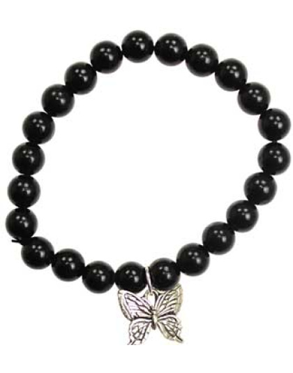 Black Obsidian Hope Butterfly silver