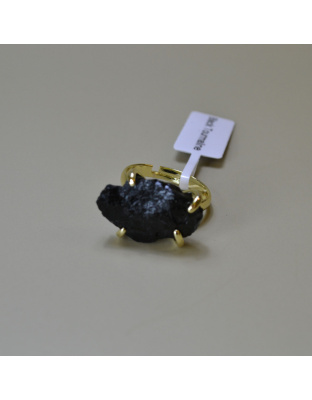 Black Tourmaline adjustable ring