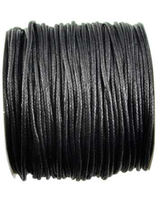 Black Waxed Cotton cord 2mm 100 meters