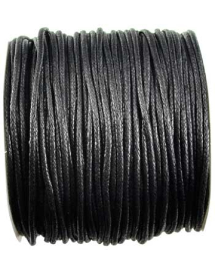 Black Waxed Cotton cord 2mm 100 meters
