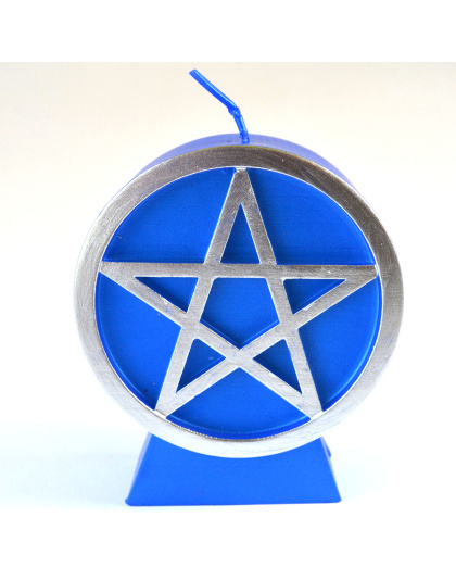 Blue Pentacle candle