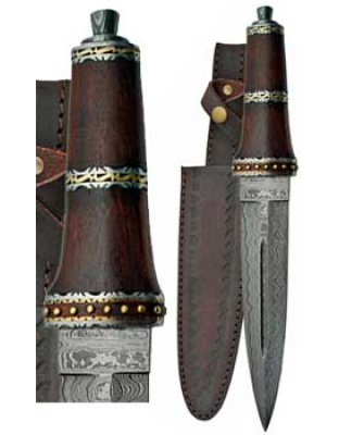 Dirk Wod Damascus athame 13 3/4"