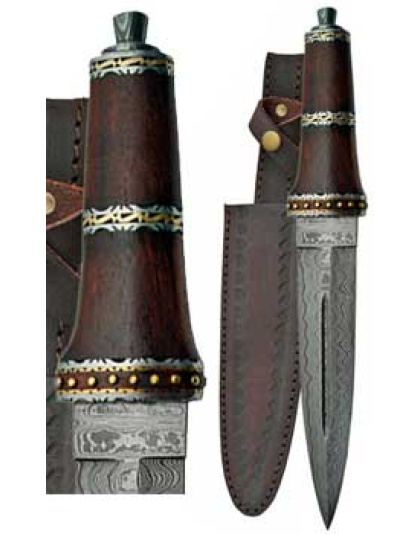 Dirk Wod Damascus athame 13 3/4"