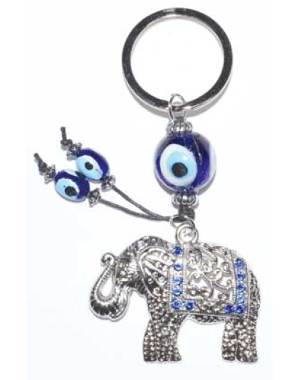 Elephant Evil Eye keychain