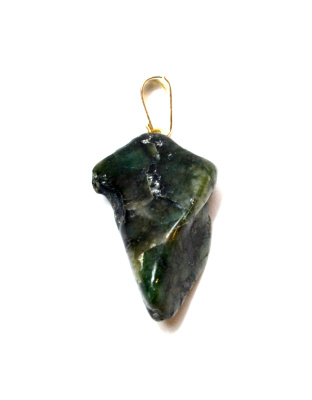 Emerald tumbled stone pendant