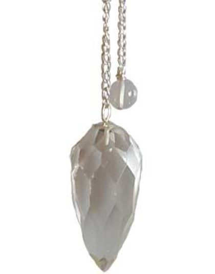 Faceted Clear Quartz pendulum