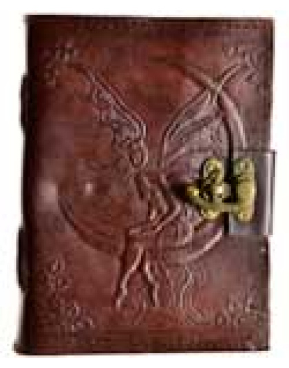 Fairy Moon leather blank book w/ latch
