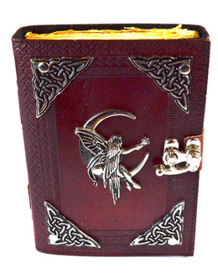 Fairy aged looking paper leather w/ latch 4 1/2" x 6 1/2" - Unlined
