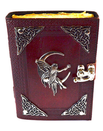 Fairy aged looking paper leather w/ latch 4 1/2" x 6 1/2" - Unlined