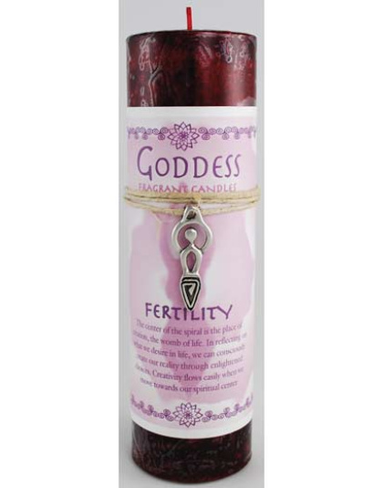 Fertility Pillar Candle with Goddess Necklace