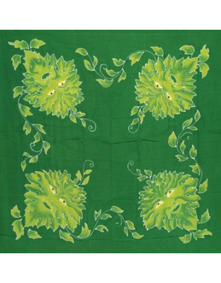 Green Man altar cloth or scarf 36" x 36"