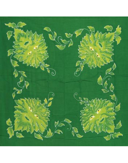 Green Man altar cloth or scarf 36" x 36"