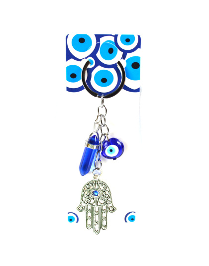 Hand of Fatima W/ Point evil eye keychain