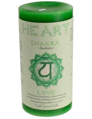 Heart Chakra pillar candle 3" x 6"