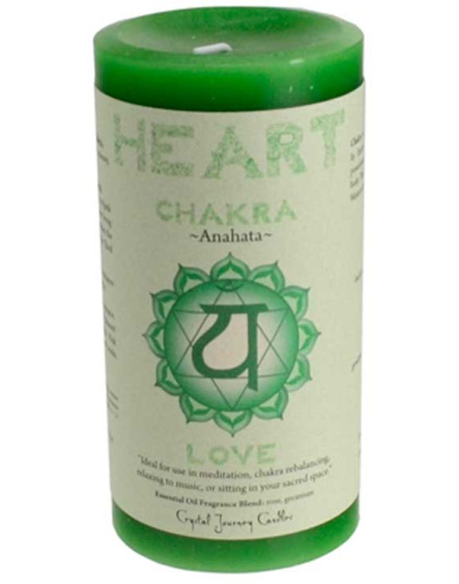 Heart Chakra pillar candle 3" x 6"