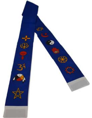 Interfaith Minister's Stole blue/ white