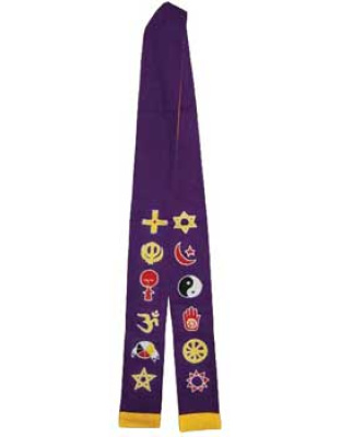 Interfaith Minister's Stole purple/ gold