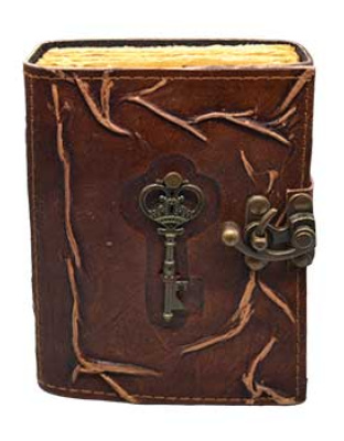 Key aged looking paper leather w/ latch