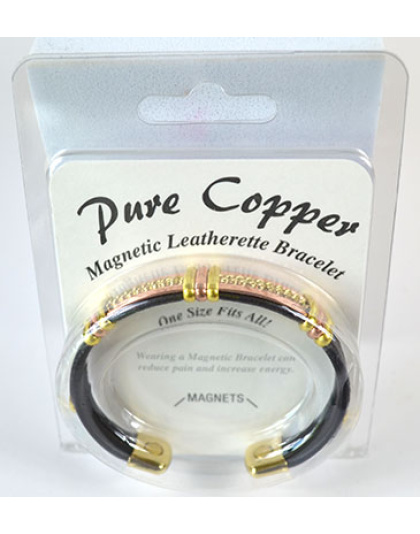Magnetic Leatherette Copper bracelet (various styles)