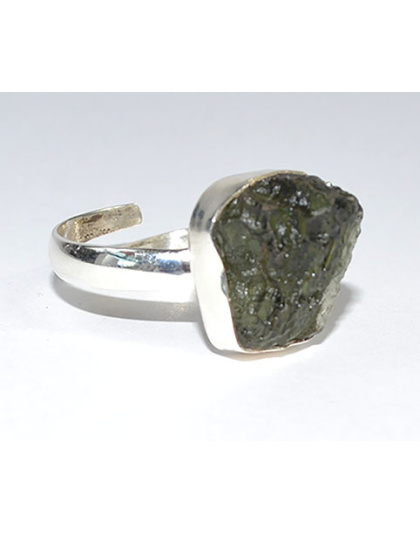 Moldavite adjustable ring