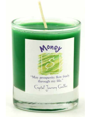 Money soy votive candle