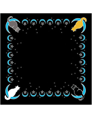 Moon Cat altar cloth or scarf 36" x 36"
