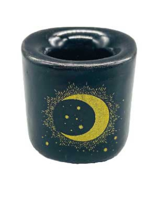 Moon & Star Black ceramic holder