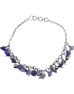 Moon & Star anklet (various stones)