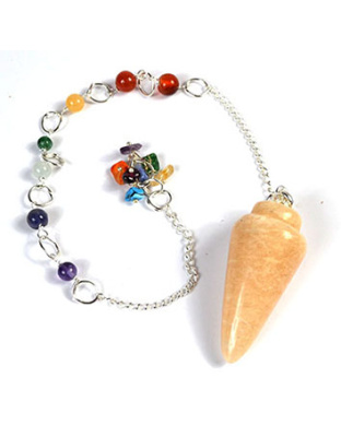 Moonstone, Peach 7 Chakra pendulum
