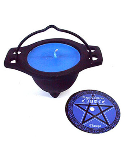 Nag Champa candle in cauldron
