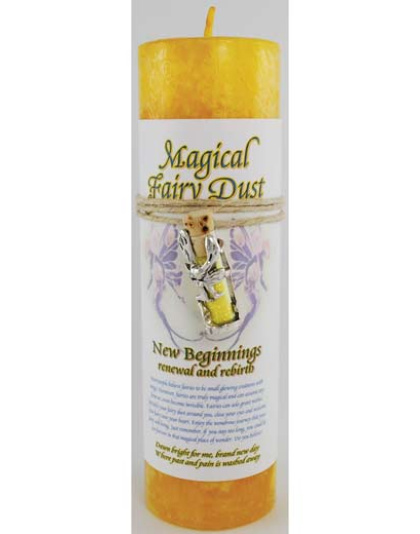 New Beginnings Pillar Candle with Fairy Dust Necklace
