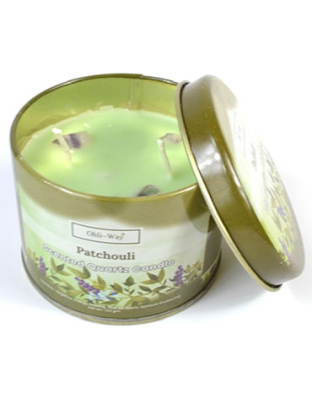 Pachuli (Patchouli) quartz tin candle