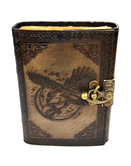 Raven & Skull aged looking paper leather w/ latch