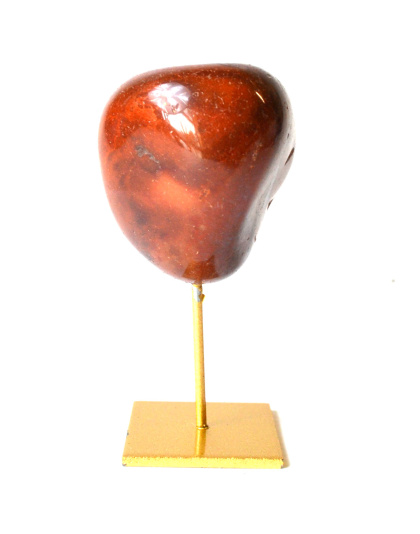 Red Agate on gold stand