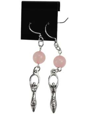 Rose Quartz Goddess earrings