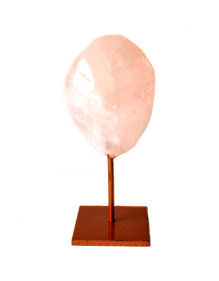 Rose Quartz on copper stand