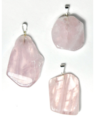 Rose Quartz slice pendant