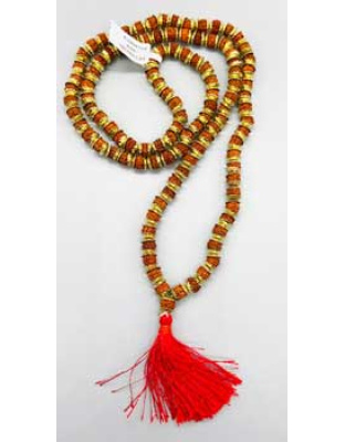 Rudraksha W/ Golden Cap japmala