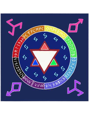 Rune Awakening altar cloth or scarf 36" x 36"