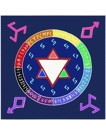 Rune Awakening altar cloth or scarf 36" x 36"