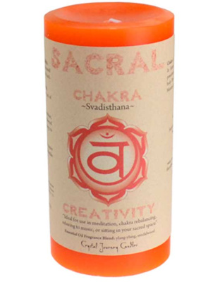 Sacral Chakra pillar candle 3" x 6"