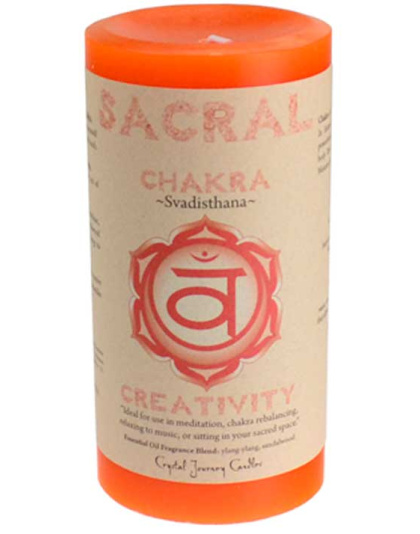 Sacral Chakra pillar candle 3" x 6"