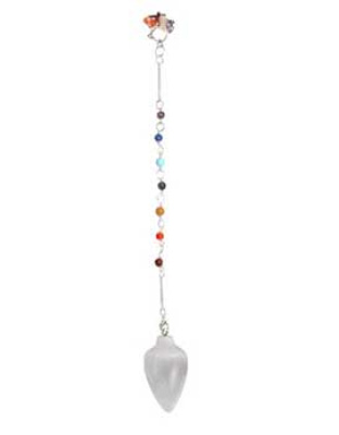 Selenite 7 Chakra pendulum